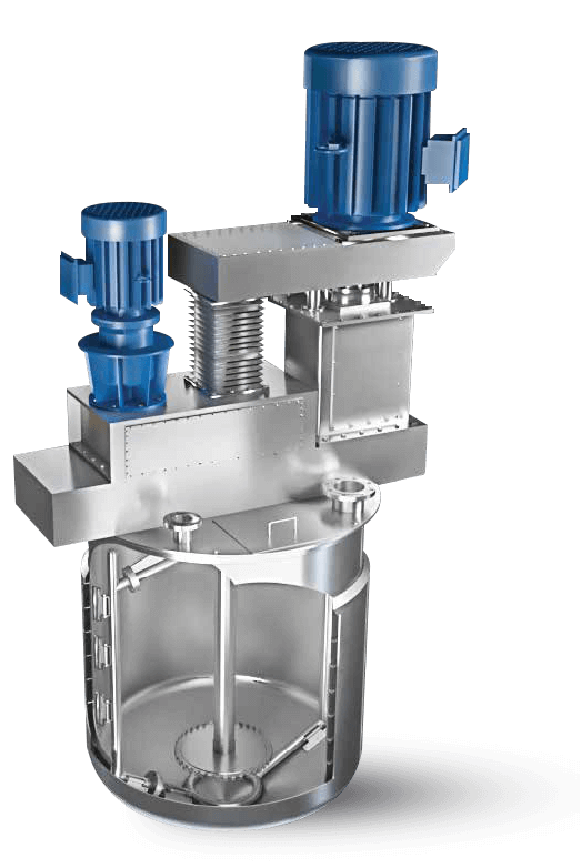 Mixing Vessel with co-axial twin shaft agitator